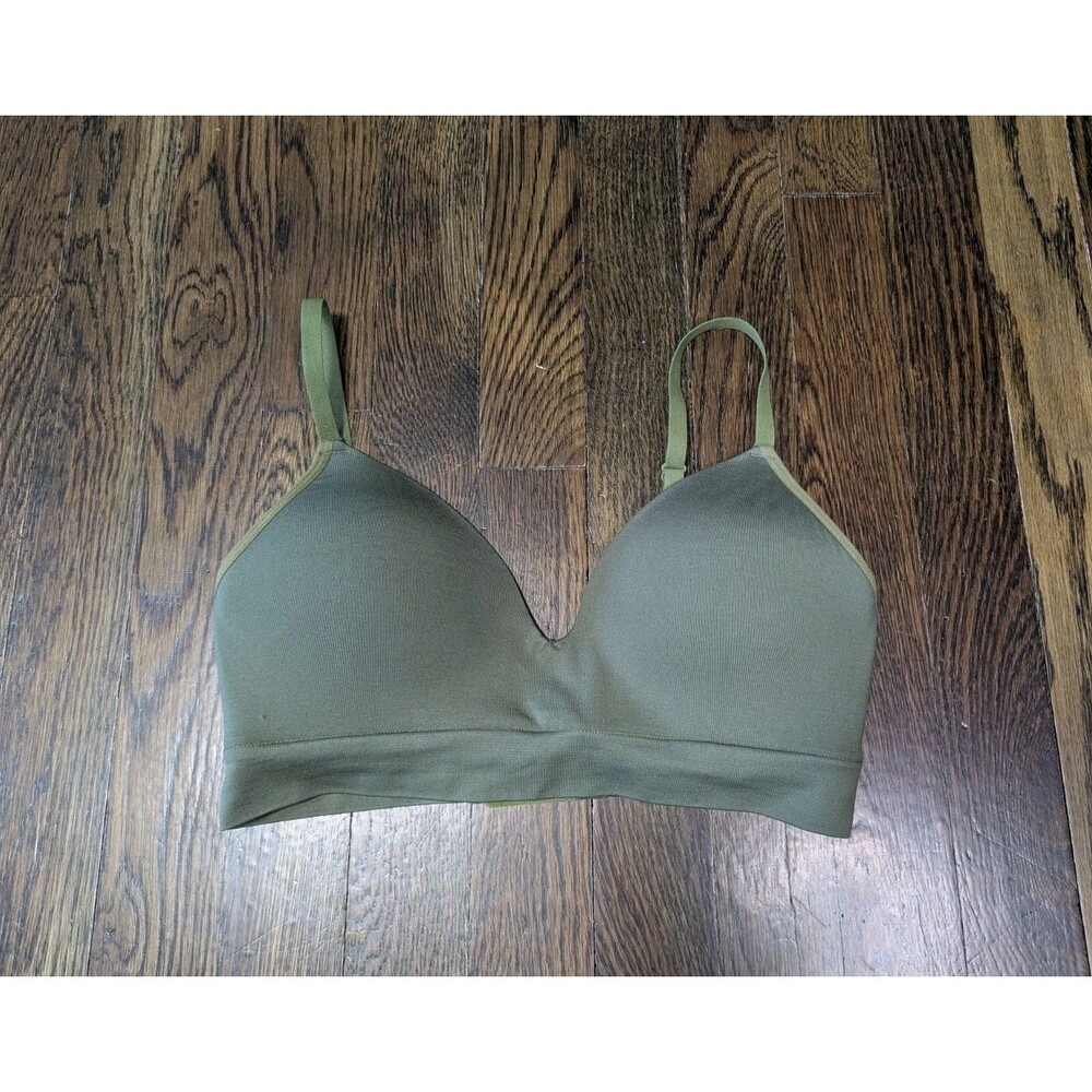 Third Love Form 360 Fit Wireless Bra Small Olive Green Padded Adjustable Straps